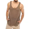 Cuelas de tanques masculinas Men overs bañados Top sin mangas con un chaleco de color sólido de ajuste sólido de ajuste sólido para el streetwear de verano