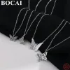 Collane Bocai S925 Collane in argento sterling per donne Nuova moda farfalla cavata Ochain Pure Argnetum Gioielli Spedizione gratuita