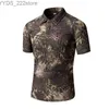 Men's Shirts Camouflage shirt mens outdoor short sleeved summer street oversized mens sports military T-shirt top yq240422