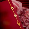 Strands Solid 999 Gold Star Moon Bracelet para mujeres como un soplo de joyas de lujo de aire fresco para el compromiso