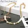 Necklaces 3Pcs Half Star Heart Shell Pearl Half Chain Necklace,Female Charm Beaded Choker, Freshwater Pearls Fashion Necklaces