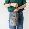 Mesh Fabric Mesh Handtas Grote capaciteit DACR Bucket Bag Toiletiekas 85fi#