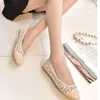 Повседневные туфли Comemore Ballet Flats Fashion Bow-Knot Women Specl на плоскую сладкую лостоту летнюю женскую обувь Beige 2024