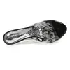 Slippers Crossdresser Crystal 14cm Wedges Special-shaped Sandals Platform Shoes Woman Wedding Pumps Leopard Print Flip Flops