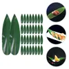 Tasses 100 pcs Sushi Bamboo Feuilles de gâteau décoration décorative de feuille de feuille d'ornement sashimi faux plat froid forme