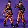 Base Wear Kids Jazz hip-hop Dance Performance Costume Maniche mimetizzate pantaloni da ragazze con rave moderni BL7440