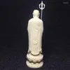 Decorative Figurines White Ksitigarbha Buddha Sculpture Ornament Resin Carved Figure Of Home Living Room Feng Shui Statue Gift