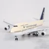 1 150 Skala 47 cm flygplan B747-400 flygplan saudiarabiska flygbolag modell w lätta hjul landningsväxlar diecast plastplan leksak 240417