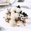 Dekorativa blommor Hydrangea Silk Flower Fake With STEM Realistic Center Office Home Decoration Wedding Bride Bouquet