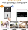 Contrôle de la cloche Smart Wireless Door Camera 1080p HD avec vision nocturne, détection de mouvement, audio 2WAY, application à longue portée Contronl, charge USB