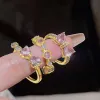 Zespoły Nowe Y2K Pink Crystal Nieregularne pierścienie serca dla kobiet mody cyrkon Pierścień palec palec słodki dziewczyny kpop imprezowy prezenty biżuterii