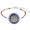 Braccialetti di fascino 1pc 25 mm/30 mm a tubo lungo bracciale fatto a mano in gambo galleggiante mobile Round Relicario Locket Accessori a pendente a pendente