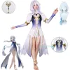 Anime kostiumy furina cosplay genshinimpact focrs cosplay come fontaine woda god w come focrs sukienka peruka pełna set anime garnitury y240422