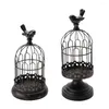 Świece 2PCS Iron Art Gift Bird Cage Uchwyt Zestaw sypialni Wystrój domu