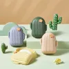 Piatti 1 pezzi di sapone creativo cactus forma di sapone sponge portasputtini per il bagno di percorso per viaggi per viaggiatore impermeabile portatile porta sapone impermeabile