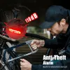 Lights Awapow Bicycle Alarm Anti Theft Bike Taillight Alarm LED Waterproof Tail Light With Mounting Bracket 5In1 Intelligent Bike Lamp