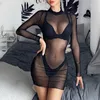 Casual Dresses Internet Celebrity Instagram Girl Ultra-tunn transparent gasklänning