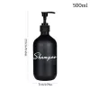 Bouteilles de salle de bain 500 ml de chantier de shampooing bouteilles de distributeur rechargeable de la police d'impression vide revitrophie du revitalisant de lavage corporel