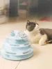 Toys 4 Level Cat Disc Toys Training Vergnügungsplatte Interaktiver Turmspuren Cat Intelligence Neugierige Kugel Vierfach -Scheibe Tumble