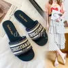 Designer Slippers Femme Sandals Lettre Print Chaussures Summer Bage Slide Classic Fashion Slipper Rubber Mules Flat Mules Luxury Easy Flip Flops