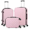 Set da 3 pari bagagli neri set ABS Light Trolley Bagage Rolling Suitcase con serratura TSA