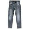 Designer de jeans masculin Spring Nouveau produit pour les produits européens luxueux légers marques tendance à la mode épais élastiques slim fit midale fumée gris MBT4