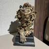 Decorative Figurines Patriotic Eagle On Rocks Statue Wild Bird Bronze Patina Resin Figurine Desktop Decoration Wine Cabinet