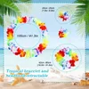 Fausse verdure florale collier de boucle d'oreille hawaïenne avec des fleurs artificielles plage d'anniversaire tropical fête des femmes et décoration de mariage pour enfants T240422