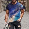 TE-shirt de créateur de mode pour les hommes Casual 3D Imprimé HARAJUKU Personnalité Round Cou Short à manches courtes