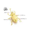 Jewelry Lotus Fun 18k Gold Big Trypoxylus Dichotomus Brooches Pin pour femmes 925 STERLING Silver Fashion Statement Jewelry Femme Cadeau