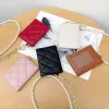 Holders Elegant Access ID Card Holder Luxury Diamond Quilted Genuine Leather Women Badge Holder Pearl Neck Strap Office Lady Card Sleeve