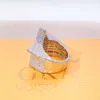 Sterling Sier Fine Rings Plating Solid Gold Jewelry Iced Out Moissanite Hip Hop Pinky Ring