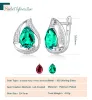 Earrings Potiy Pear Shape Total 5.35ct Nano Emerald Created Ruby Hoop Earrings 925 Sterling Silver for Women Daily Wedding Party Jewelry