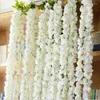 Fleurs décoratives spécialisées wisteria chlorophytum (3 tiges / pièce) 140 cm / 55.12 "Longueur Wisterias Vine pour centres de centres de mariage