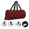 Outdoor Bags Black And Red Checkers Gym Bag Fashon Sports With Shoes Travel Training Printed Handbag Retro FitnessBag For Couple