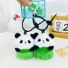 Симпатичная бамбуковая трубка Panda плюшевая ноль кошелька Girl Heart Bearhpe Sag Mini Mini Mag Сумка для хранения ключевая сумка для книги кулон