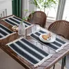 Table Cloth Handmade Cotton Woven Boho Placemats Modern Farmhouse Fringe For Dining Jute Kitchen Accessories