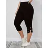 Women's Pants Capris Summer Womens High Waisted and High Elastic Tight Pants Hollow Out Solid Color Elegant Pants Cropped Pants Y240422