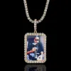 Colliers Collier photo personnalisé pour hommes Médaillons personnalisés Picture Pendant Memorial Zircon Hip Hop Bijoux