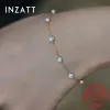 Strands Inzatt Real 925 Sterling Silver Opal Bad 18K Chain Gold Chain Bracelet para Moda Mulher Party Trendy Fine Jewelry Requintite Gift