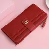 Pengarklämmor plånböcker för kvinnor Lyxdesigner Purses Coin Pocket Leather Female Purse Long Bag Lady Dress Fashion Women Clutch Bag Gift Y240422