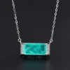 Halsband 2022 Nya Paraba Emerald Gemstone Rectangle Pendant Halsband Boucle Doreille Luxe Set Chains For Women Jewelry Vintage Wedding