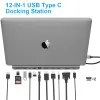 Hubs USB C Hub MST Triple Monitor Docking Docking Stacja rozszerzona z dwoma HDMI VGA RJ45 Ethernet SD TF PD Aux dla MacBook Surface