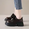 Casual Shoes Womens Chunky Heel Oxford Dress Lace Up Platform Ankel Boots Punk Plus Size Faux Leather Stängd tå Lolita