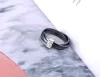 Bands Exclusive 3 Layers Black/White Ceramic Crystal Wedding Rings Jewelry Rose Gold Stainless Steel Rhinestone Ring R19066