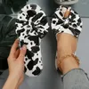 Casual Shoes 2024 Fashion Leopard Print Women's Slippers Summer Flat Outdoor Walking Women Zapatosfemale till försäljning