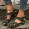 Casual Shoes Summer Women's Closed Toe Wedge Sandals 2024 Plus Size Female Beach Outdoor Roman T-strap For Women