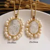 promotion Natural Sacred Heart & Guadalupe San Benito Mother Pearl Necklace Freshwater Grace for women Gift 220222210g