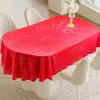 Table Cloth Oval Tablecloth Waterproof Anti-oil Home El Fabric Anti-scald PVC Wash-free Technology Gray22