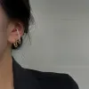 Boucles d'oreilles Iogou 100% boucles d'oreilles à clip Moisanite pour femmes 925 Boucles d'oreilles géométriques de Sterling Silver